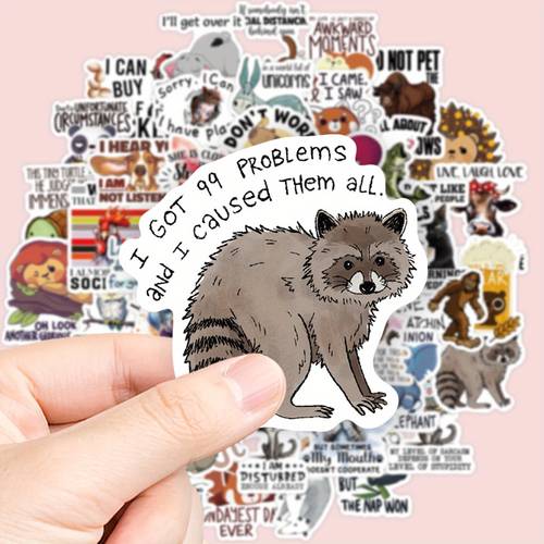 50pcs humorous for animal stickers feature funny quotes and suitable for decorating laptops cell phones guitars water bottles cars bicycles luggage scrapbooks