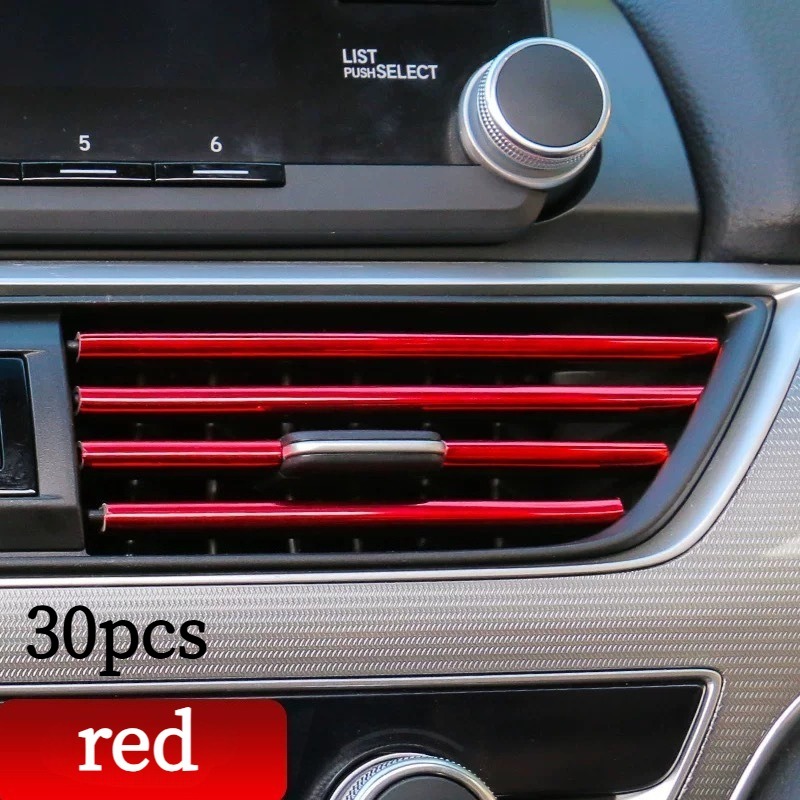 E-shop 30 Stück Auto Lüftungsschlitz Zierleisten - U-förmiges Clip-Design, PVC-Material, passend für die meisten Automodelle, verbessert die