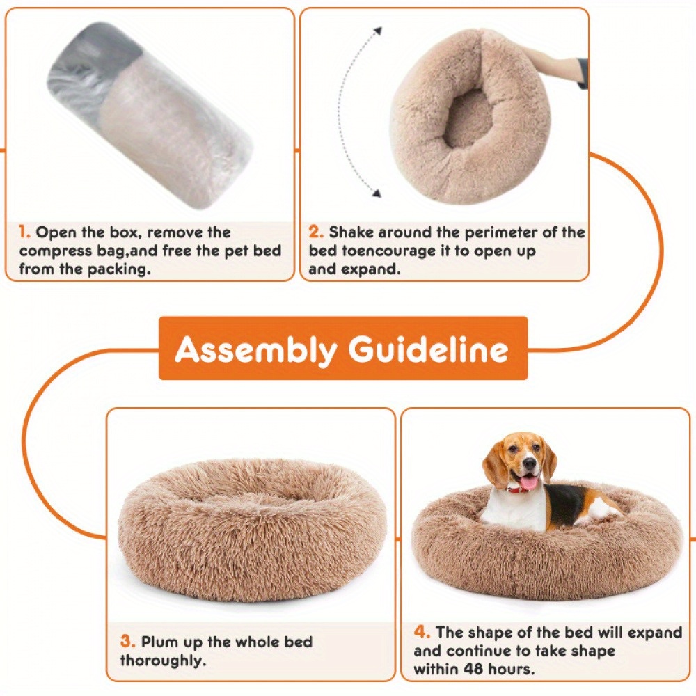 dog bed cushioned pet cave with neck support rounded edges for small medium dogs no assembly needed soft nest for corgis pomeranians indoor travel use black white   white   side support Product details 0
