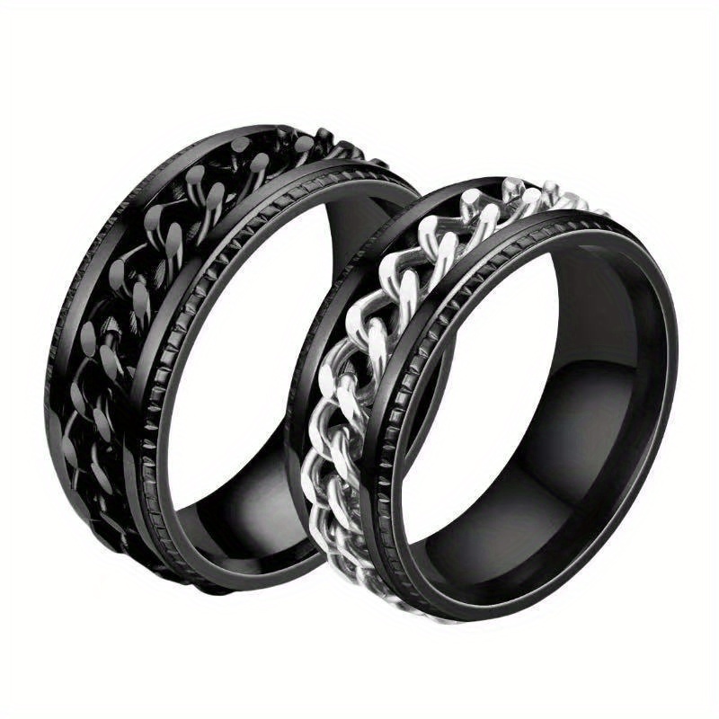 5pcs men s   steel 316 ring set - rotatable design multifunctional ring set, fashionable and trendy, ring set, birthday gift for boyfriend, husband and brother Product details 7