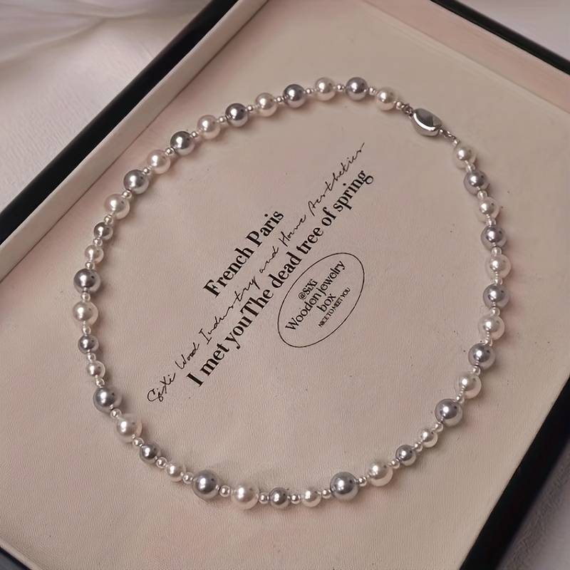 TEMU Collier élégant de perles d'eau douce pour femmes - Style bohème facile et sexy, décoré de coquillages, adapté à un usage et aux fêtes, pour la