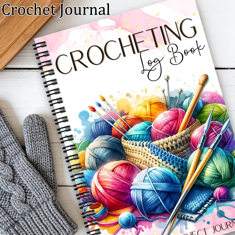TEMU 1pc Funny Crocheting Spiral Notebook & Crocheters Log Book Journal, Knit & Crochet , Keep Track Of Patterns, Yarns, Hooks, & Designs, Crochet