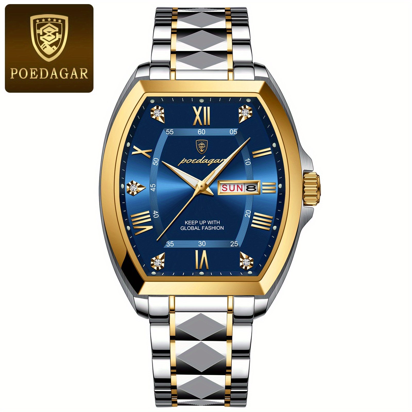 luxury square mens watch elegant green dial   hands dual calendar   automatic mechanical movement formal everyday jewelry ideal gift for birthdays anniversaries business professionals students luxury watch for men bling watch business wristwatch   embellished details 2
