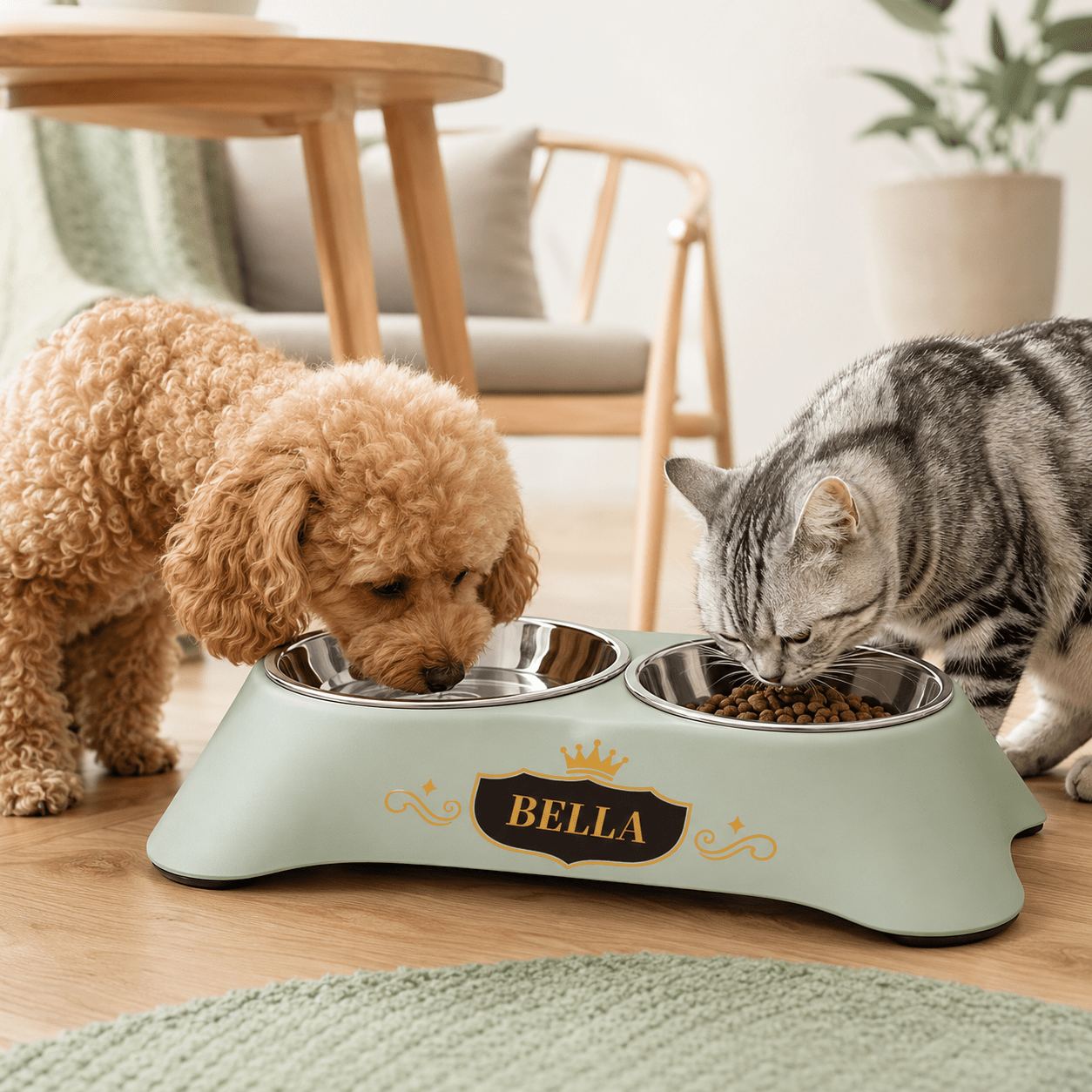 Personalized 2-In-1 Drinking and Feeding High-Leg Pet Bowl