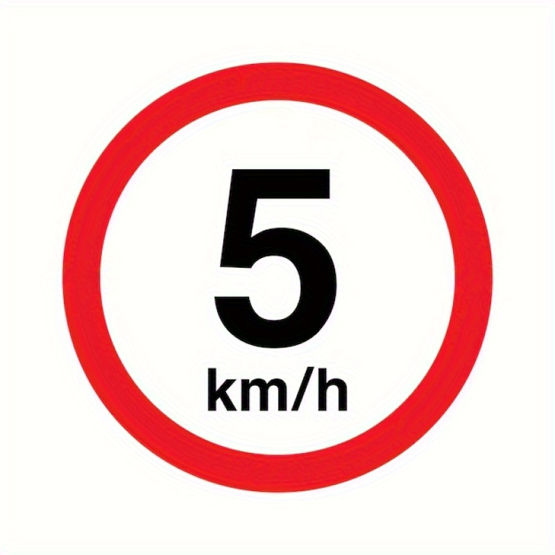 TEMU 5-mile/hour Speed Limit Sign - Red And White Aluminum Metal Wall Decor, Modern Durable Bedroom Plaque, Easy-to-hang Home Art, , Lightweight