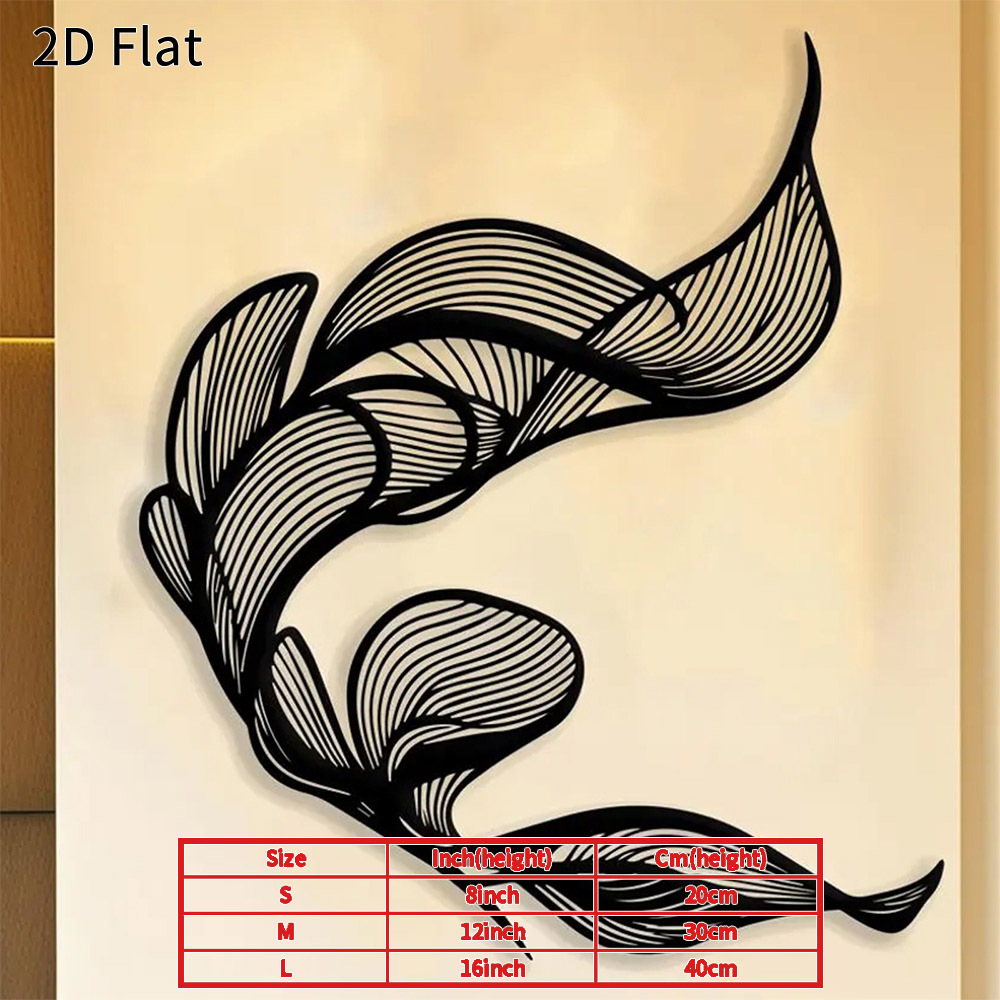 TEMU 2d Flat - 1pc Abstract Leaf Metal Wall Art 2d Flat Metal Sign Elegant Plaque Stylish Rustic Decor For Living Room Bedroom Office Porch Indoor