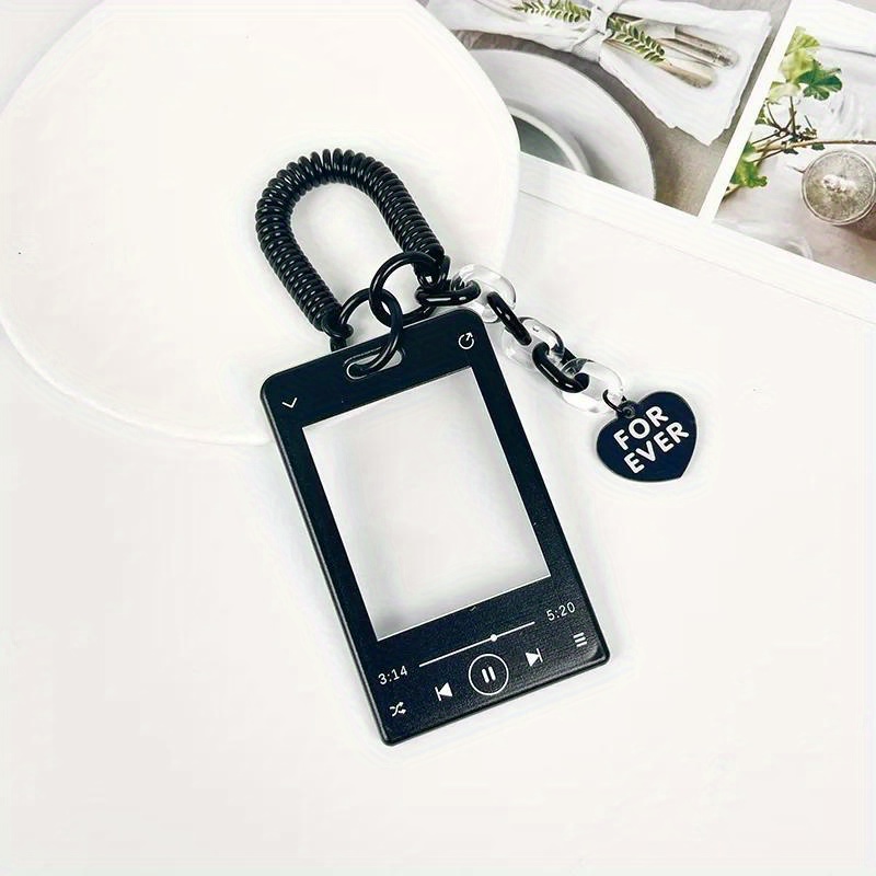 Music Player Theme Card Holder With Keychain - Photocard Protector Sleeve For K-Pop Collections