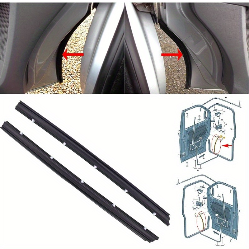 2pcs Car Door Weatherstrip, Fit For Vw T5/t5.1, Car Door Seal