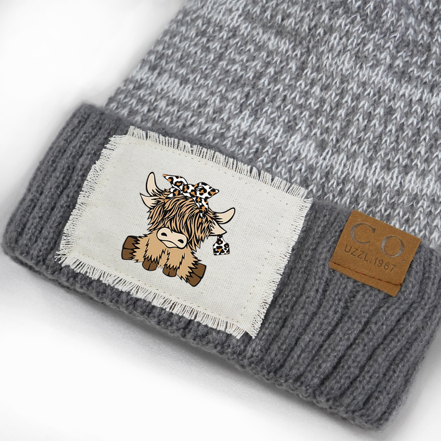 co uzzl 1967 fleece lined winter beanie with highland cow