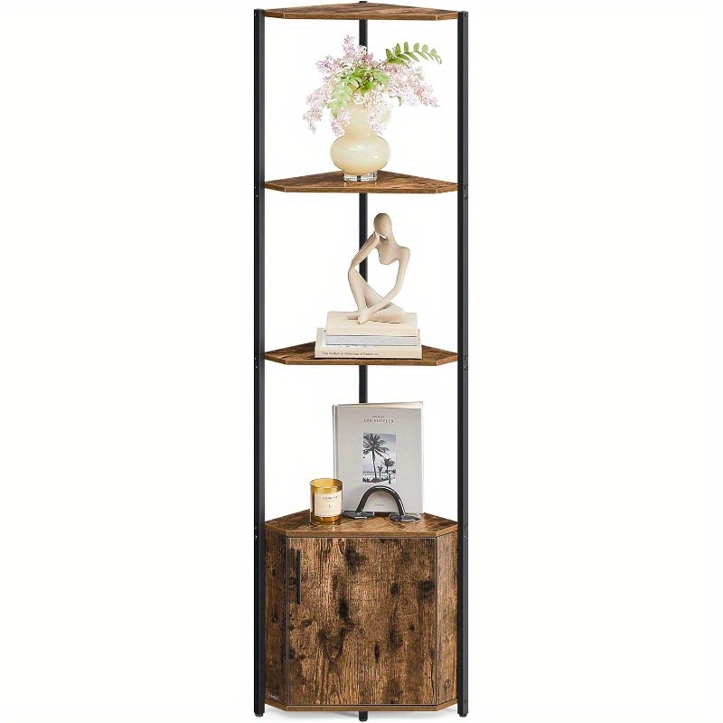 5-tier Corner Storage Shelf, Space-saving Cabinet Organizer For Living Room & Bedroom, Multi-functional Bathroom Kitchen Shelf (easy Assembly Storage Solution)