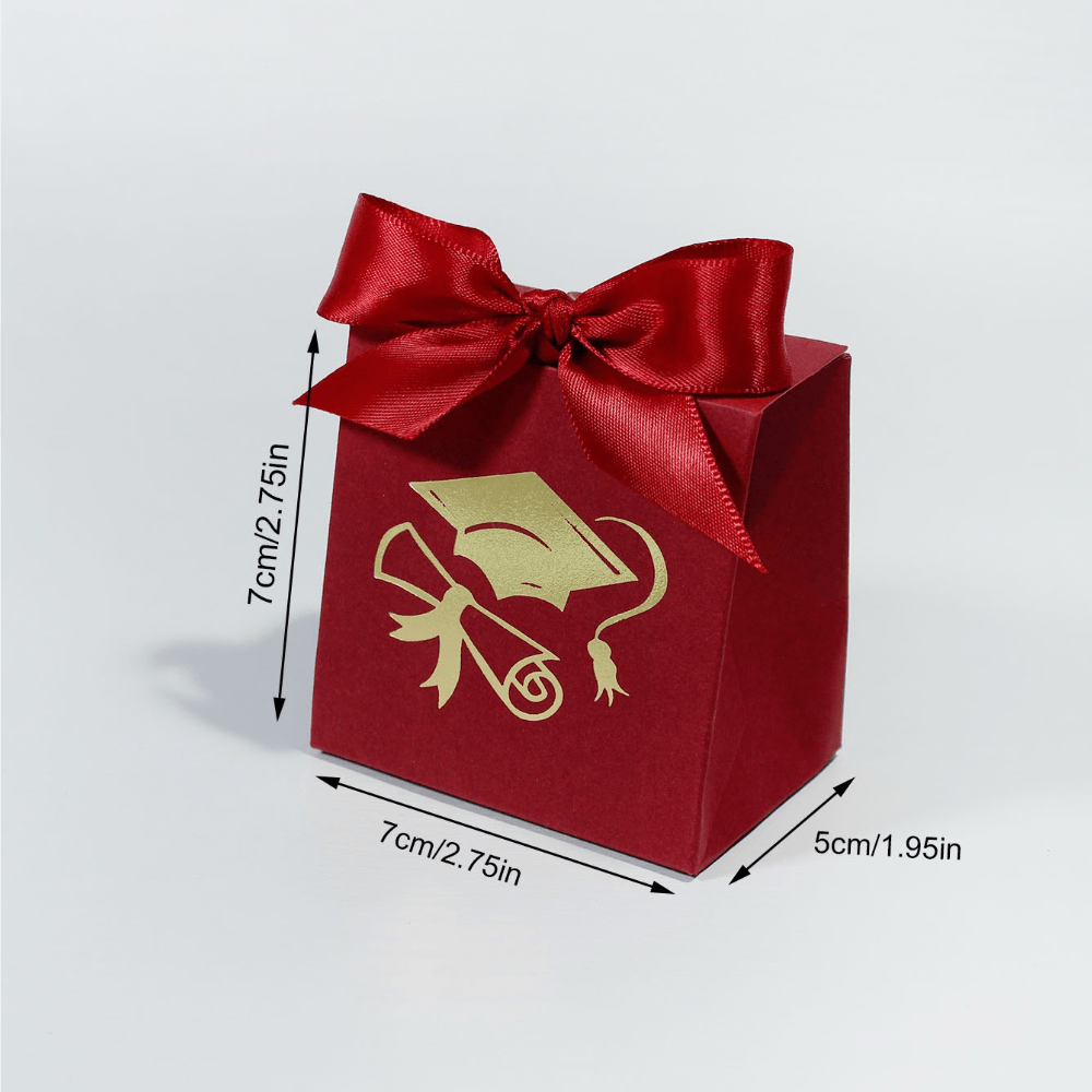TEMU Confezione da 10 scatole regalo a forma di per la laurea con tappo in lamina e di diploma, scatole bomboniera con chiusura a nastro per dolci e