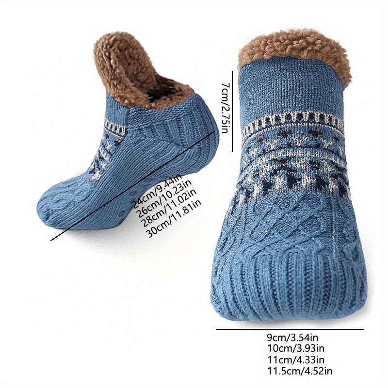 NS-Sherpa Fluffy Bed Slippers for Men & Women - Warm, Non-Slip, Comfortable Knitted Socks with Plush Fleece Lining, Striped Design, Perfect for Indoor Use, Indoor Slippers | Plush Lined Socks | Knitted Socks, Slippers for Indoor Use, Bed Sock Men, Fuzzy Sock Extra Large, Sleep Sock Big Size, Thermal Sock For Sleeping, Sock Men Extra Shirt, Men Sock Good Quality 4 NS-Sherpa Fluffy Bed Slippers for Men & Women - Warm, Non-Slip, Comfortable Knitted Socks with Plush Fleece Lining, Striped Design, Perfect for Indoor Use, Indoor Slippers | Plush Lined Socks | Knitted Socks, Slippers for Indoor Use, Bed Sock Men, Fuzzy Sock Extra Large, Sleep Sock Big Size, Thermal Sock For Sleeping, Sock Men Extra Shirt, Men Sock Good Quality - Image 4