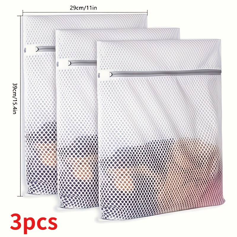 TEMU 3pcs Sacs à linge durables en adaptés pour sous-vêtements, vêtements, serviettes, jeans et chaussettes - Sacs de rangement réutilisables