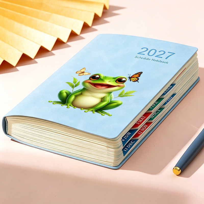 TEMU 1pc 2027 Daily Schedule Book, Diary, Notebook, Planner, Agenda Book With Delicate And Print, Multifunctional Book For Daily Work Arrangement,