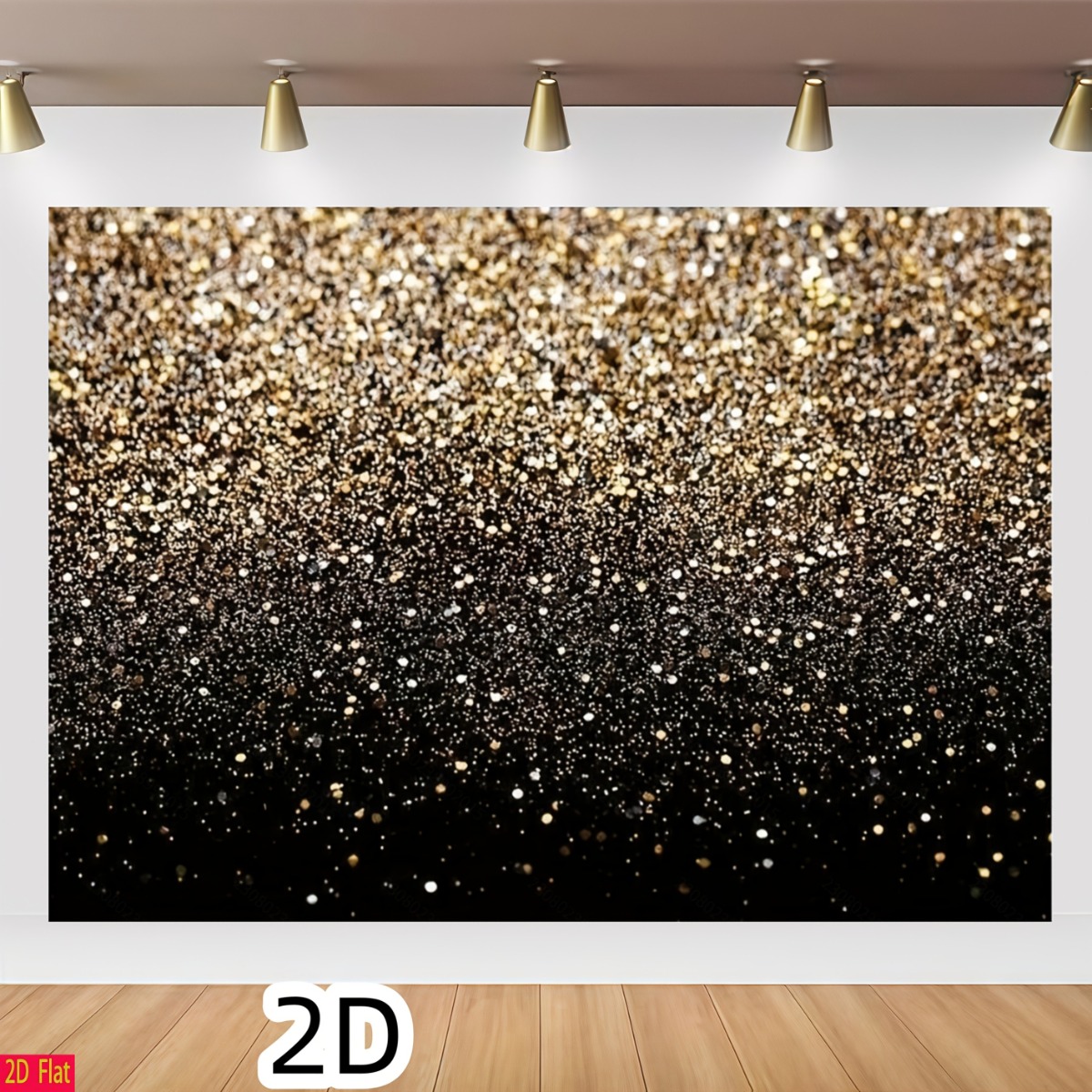 Black and Golden Backdrop for Photography