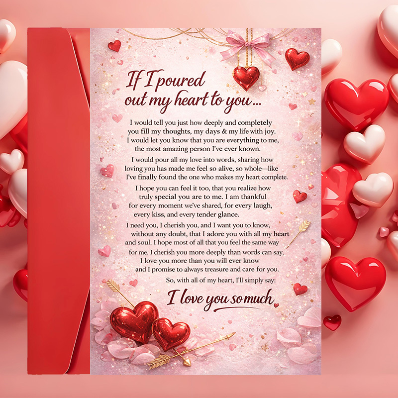 TEMU 2pcs (one Envelope And 1 Greeting Card) Greeting Card With Message Perfect For Anniversaries Valentines Day Or Special Moments To Deep Love And