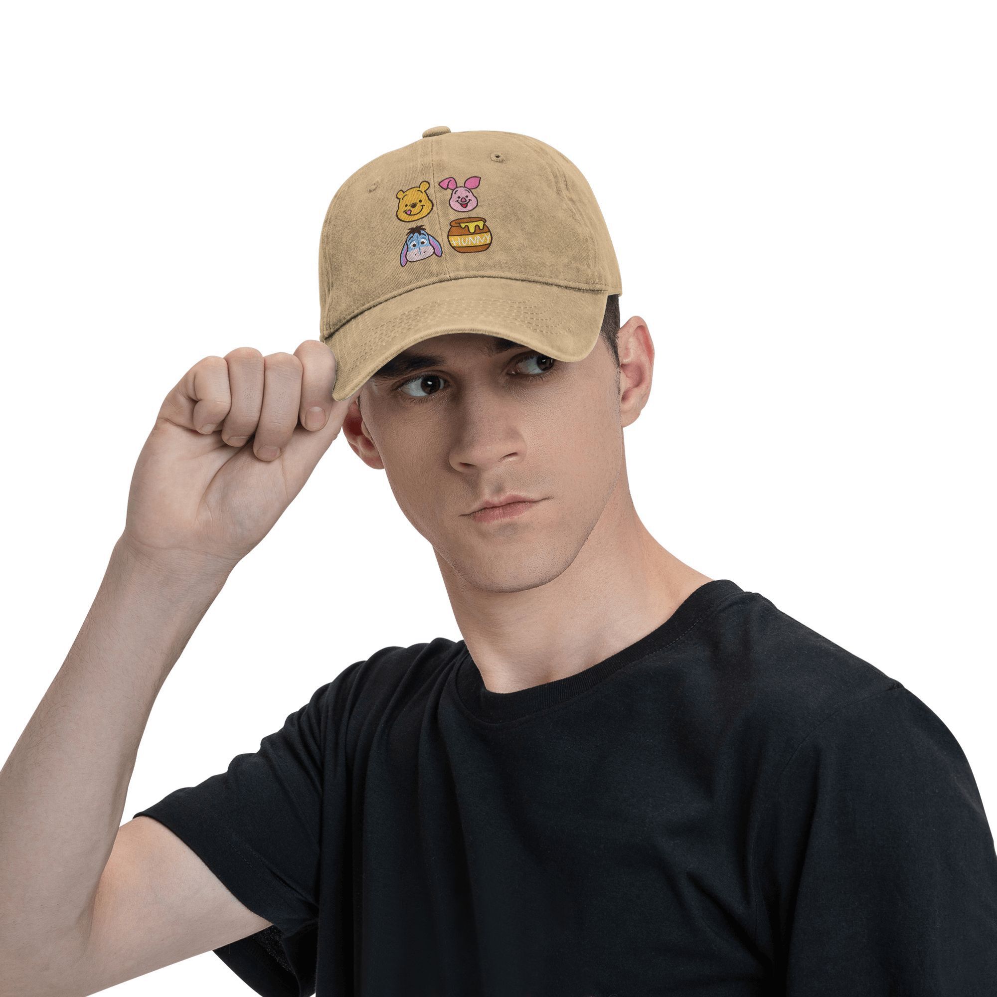     cartoon characters baseball cap adjustable unisex snapback hat with cute honey   casual fit for men and women   hat details 0