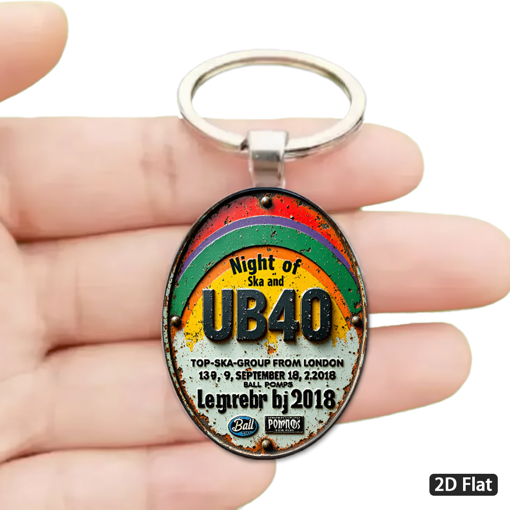 TEMU 1pc Decorative Keyring, Vintage Metal "ska " Themed Keychain, Band Commemorative Edition, Gradient , Suitable For Car Keys, Backpacks & Daily