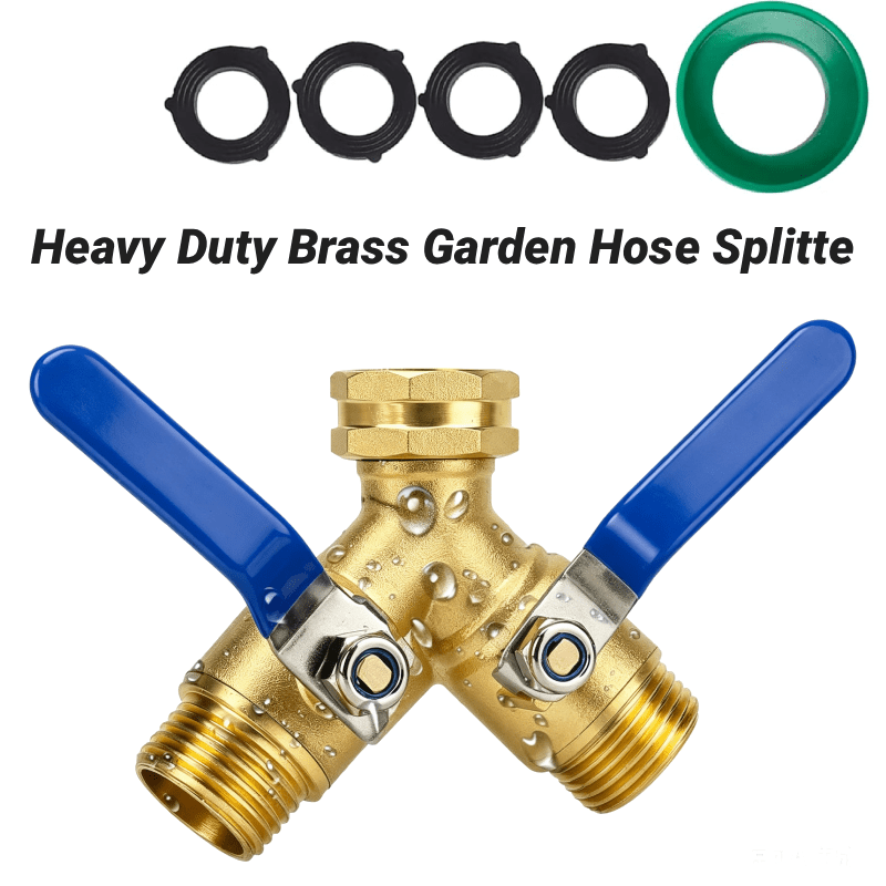 TEMU Hose Splitter 2 Way Heavy Duty Brass Garden Hose Splitter Outdoor Hose Splitter Connector, Y Valve