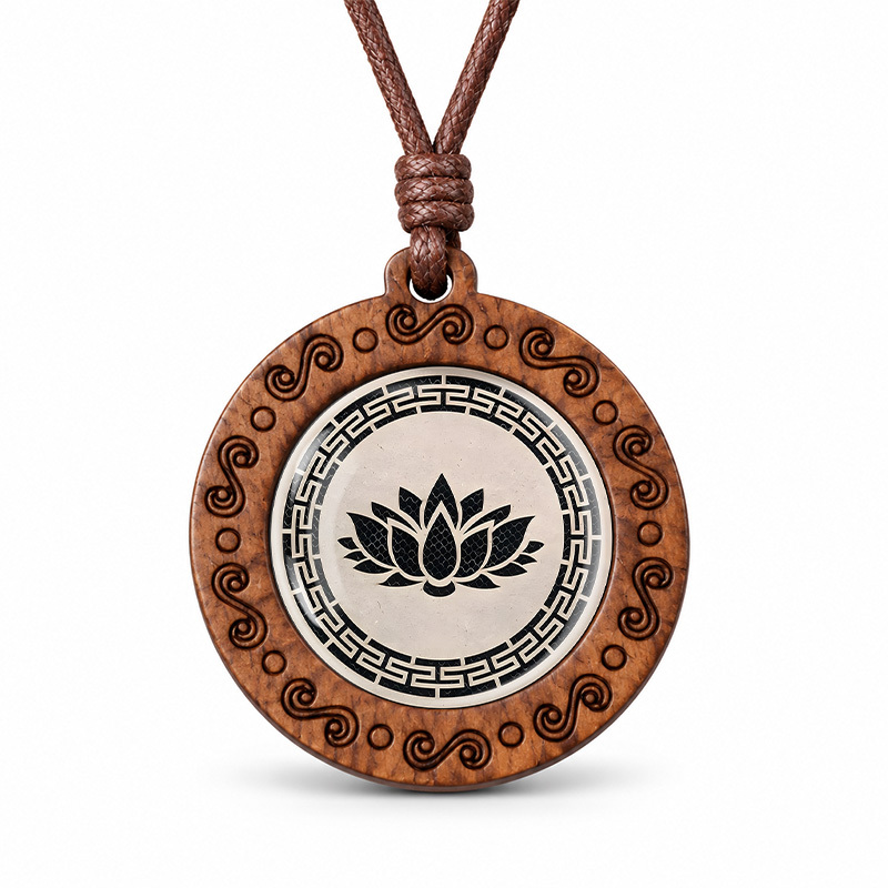 Buddhist Elements 2D Flat Pendant Necklace, Unisex Gift