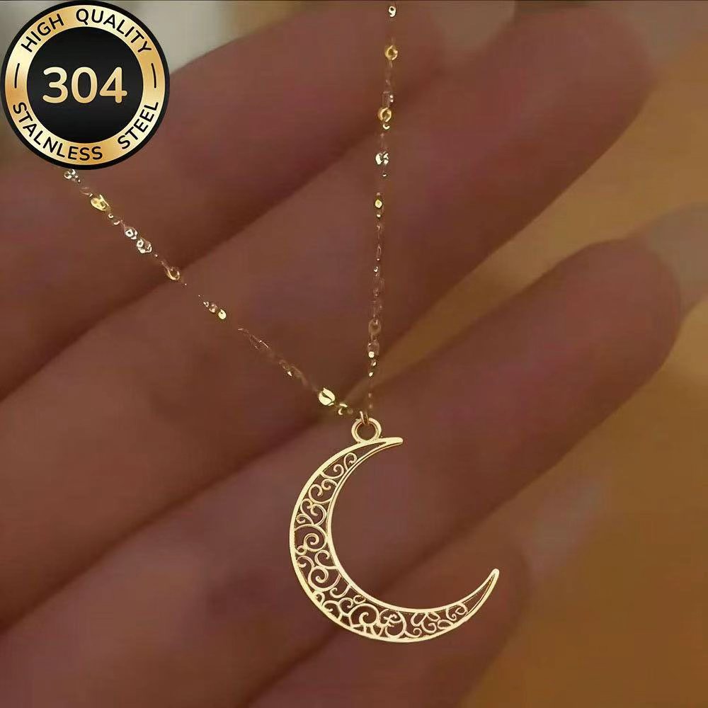 Image of High-quality Stainless Steel Necklace, Fade-resistant, Simple And Elegant, A Fashionable Women's Necklace Suitable For Daily Wear Or Parties, A Jewelry Accessory, And An Exquisite Gift For Women