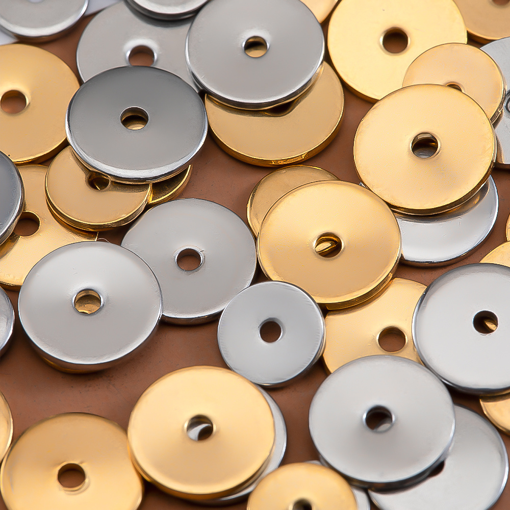 40pcs Stainless Steel Round Spacer Beads for Jewelry Making