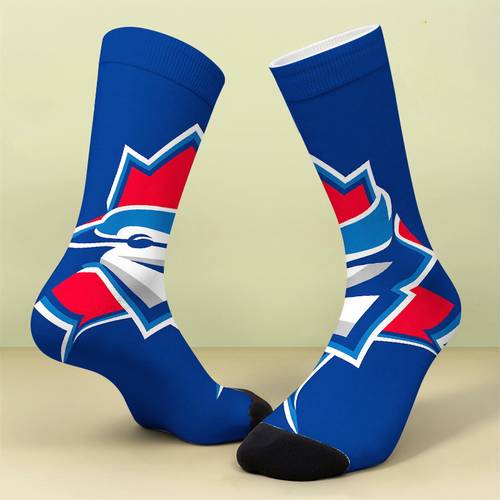 a pair of printed socksblue jays athletic sockssoft comfortable and breathable a cute and crazy gift suitable for daily wear such as parties camping and cycling