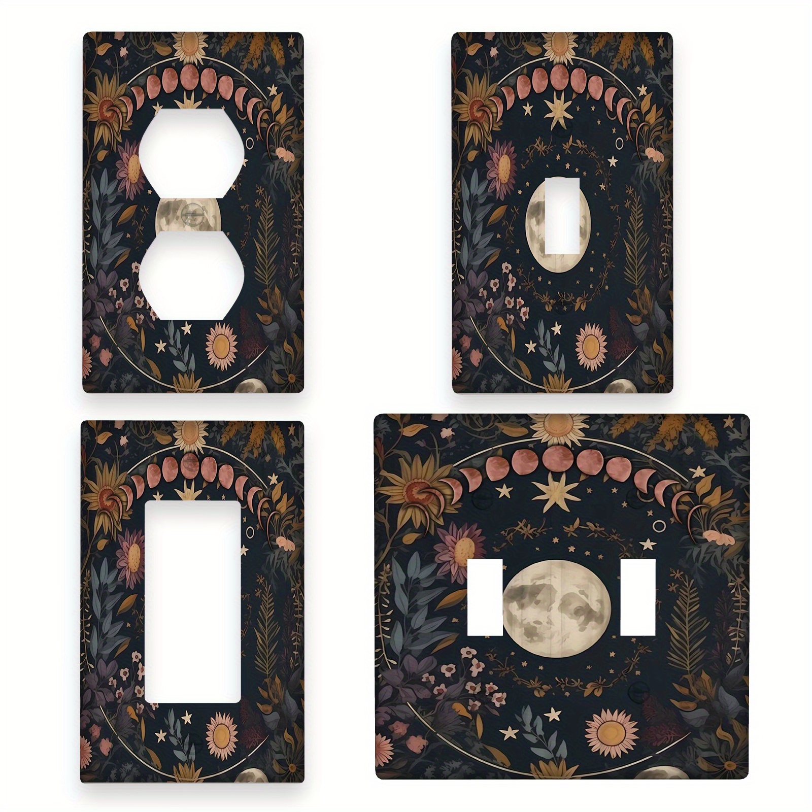 

Starry Night Witchy For Switch Cover - Celestial Sun, Design For Home Decor, Fits 1 Gang Outlets,