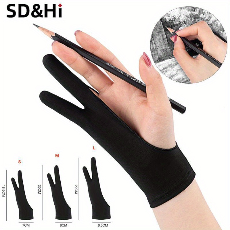 TEMU Two-finger Hand Painting Gloves For Tablet Digital Board Screen Touch Drawing - Art Supplies, Digital Drawing, Digital Painting, , Digital Board