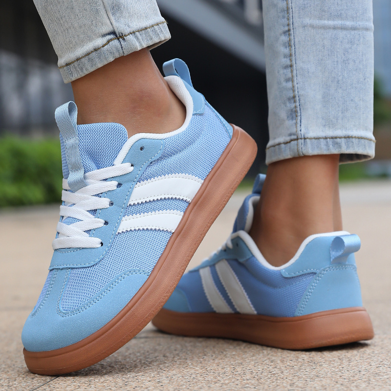 TEMU Classic Women's Plus Size Wide Fit Running Shoes, Mesh Breathable Three-stripe Retro Sneakers, Casual And Leisure Shoes, Suitable For Jogging,