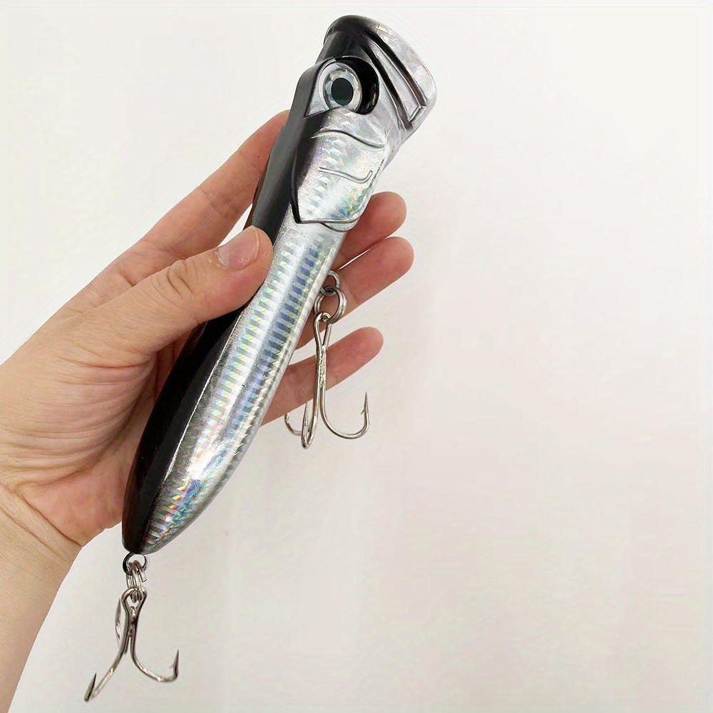 E-shop LUREGO Fishing 18.5cm Giant Popper Lure - 106g Triple- Bait - Long Cast Surface Popper for Saltwater Bass Fishing - Topwater Fishing Lure