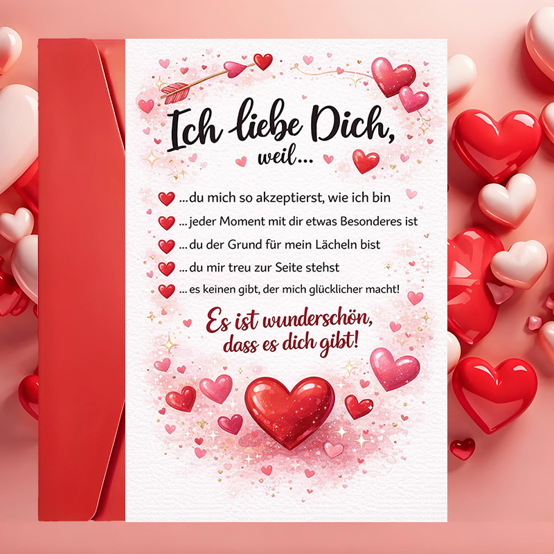 2pcs (one Envelope And 1 Greeting Card) Greeting Card With Messages Perfect For Couples Anniversaries Valentine Day Or Special Moments To Deep Appreciation And (envelope + Card)