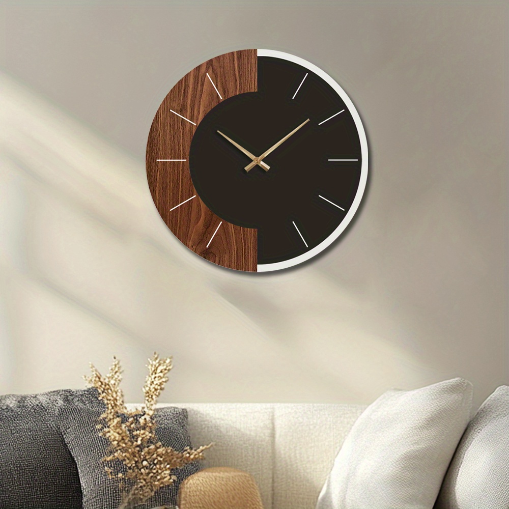 Artistic Silent Round Wall Clock Made of Wood, Battery-Operated, Perfect for Home Decoration in Sizes 14, 16, And 45.72 cm. Ideal for Enhancing The Decor of Kitchens, Living Rooms, Bedrooms, And Offices