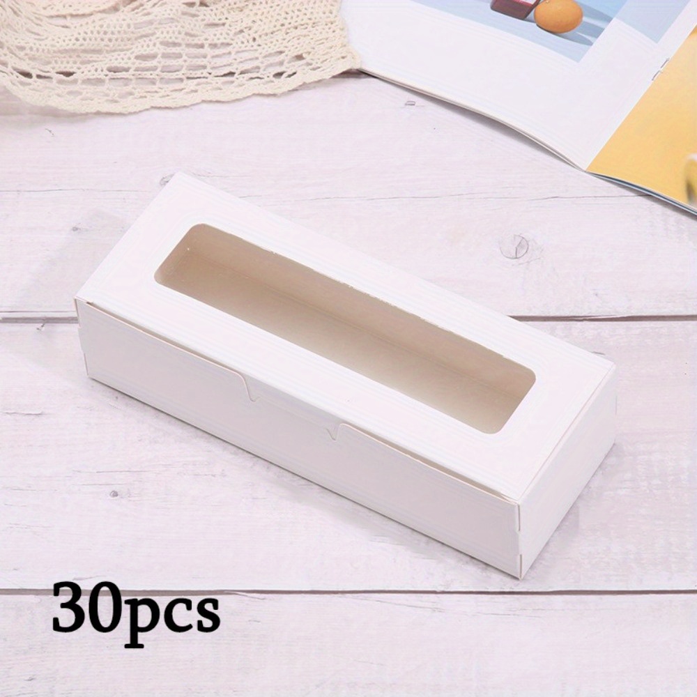 Temu 30 Db ErőS FehéR AjáNdéKdoboz ÁTláTszó Ablakkal – Felnyitható FedéLlel, Hajtható Parti Dobozok ÉKszerkiáLlíTáSra, SzüLetéSnapokra, EsküVőKre,-image