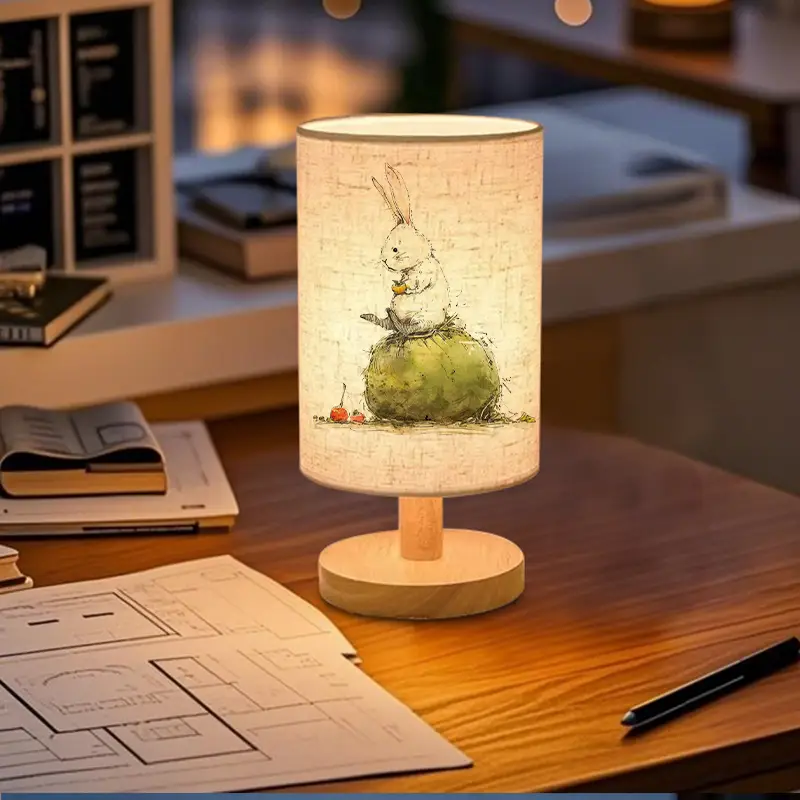 creative fabric bedside lamp with usb plug cute rabbit atmosphere light for bedroom sleep perfect gift Product details 0