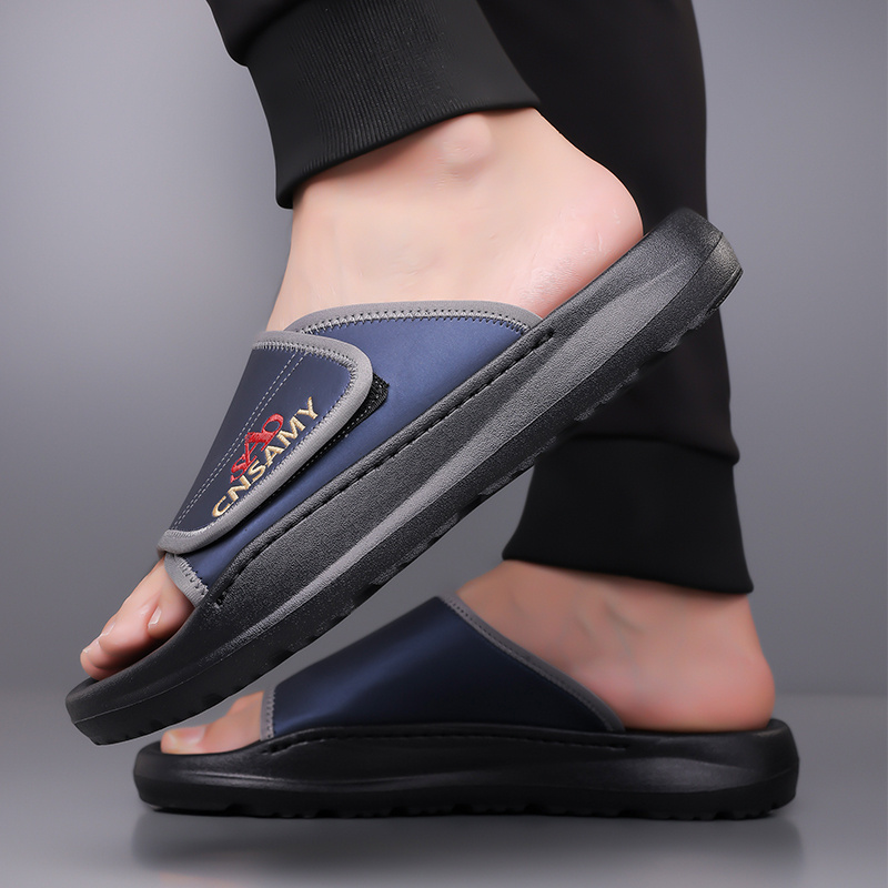 mens fashion anti   flops comfortable thick soled summer sandals durable eva material unisex design casual daily use non slip wear resistant driving home slippers for men 2025 new lightweight quick dry slides stylish open toe indoor outdoor   with   sole solid color round toe   1 pair 1   bag 2pcs set Product details 16
