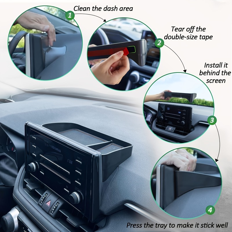 E-shop Rutschfeste Armaturenbrettablage – Strapazierfähige, rutschfeste Auto-Aufbewahrungsbox, offenes Frontdesign, passend für alle Fahrzeuge – Hält