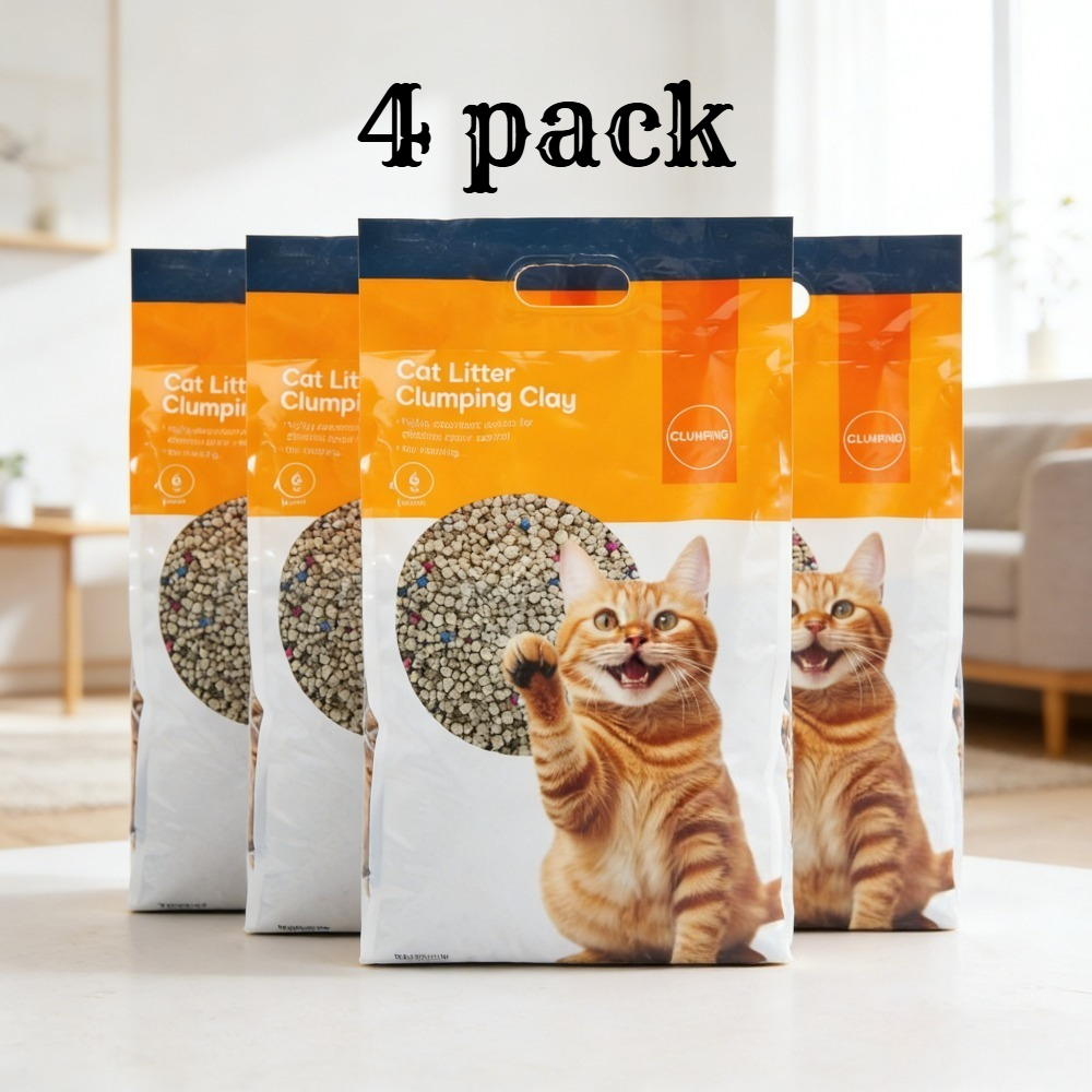 4 PACK 6Kg Clumping Clay Cat Litter Highly Absorbent Low Tracking Odour Control for Cats