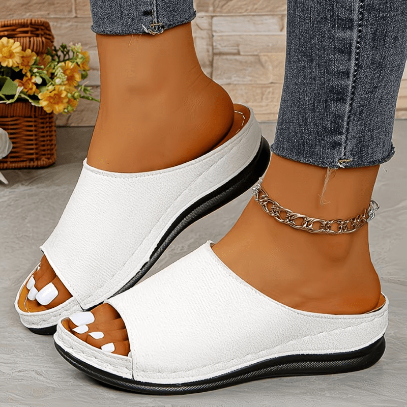 Image of New Women's Casual, Stylish, Versatile, Solid-colored Slip-on Shoes - Comfortable Arch Support, Breathable Outdoor Sandals - Fashionable And Versatile, , Perfect For Casual Wear, Women Shoes