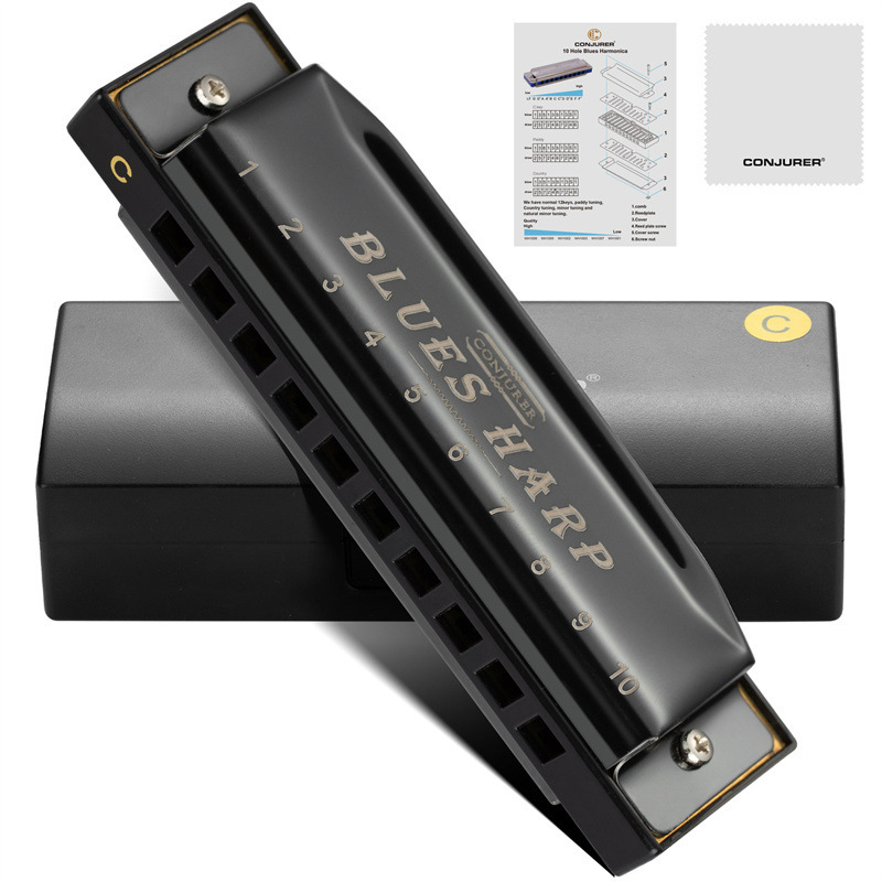Conjurer 10-hole Professional Harmonica , Upgraded Version With And Richer Tone, Suitable For Beginners, Adults, And Professionals