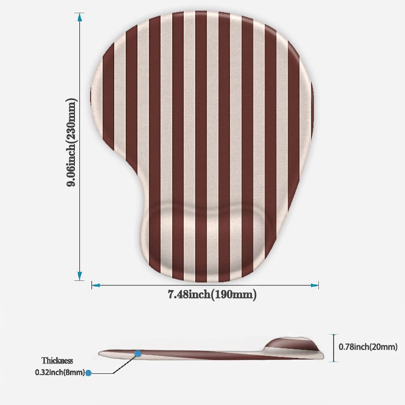TEMU 1 , Alfombrilla para ratón con soporte para la muñeca, de 9.06 por 7.48 pulgadas, diseñada con un a rayas, diseño ergonómico para protección de