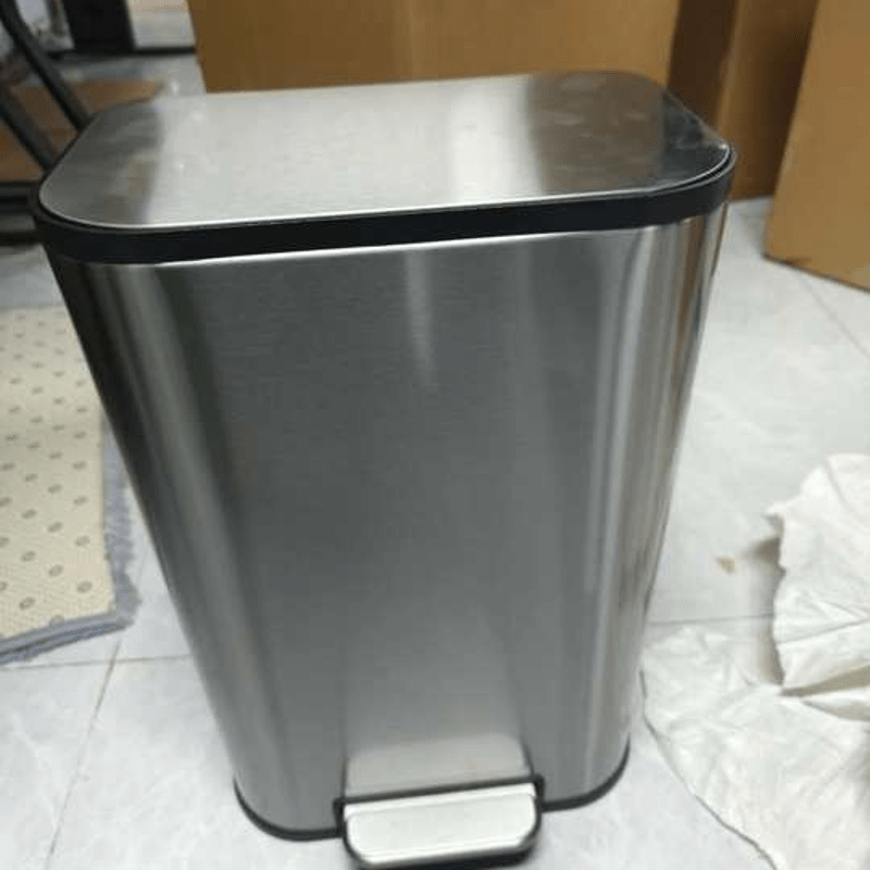 

1 Stainless Steel I618 Trash Can With Sanding - Easy To Clean & Move, -resistant, - Ideal For Kitchen, Bathroom, Bedroom & Office, Kitchen Trash Can|sleek Waste Bin|smooth Metallic , Merxeng