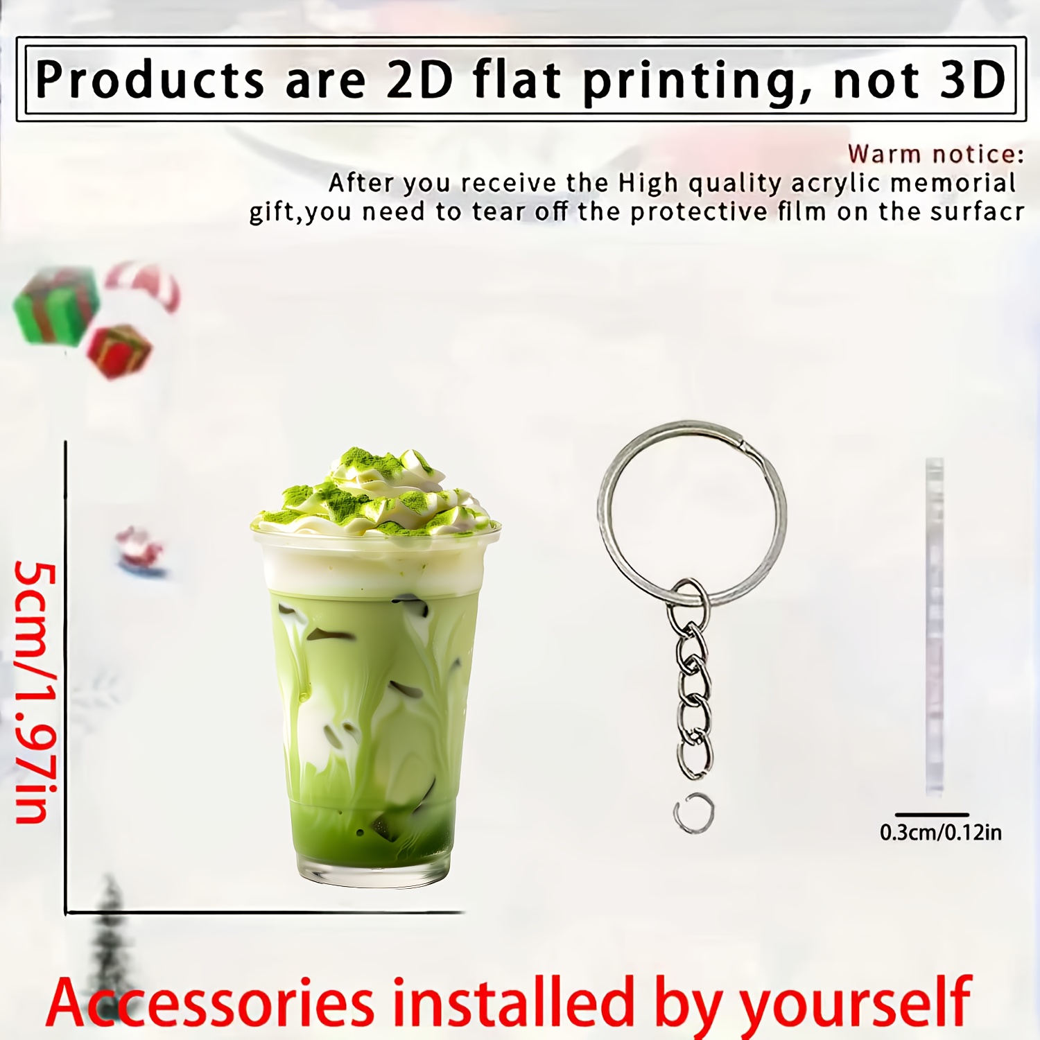 TEMU 2d Flat Acrylic Keychain () - Acrylic Personalized Decoration, Thanksgiving Design Creative Ornament, A Gift For Who Love To Decorate, Suitable