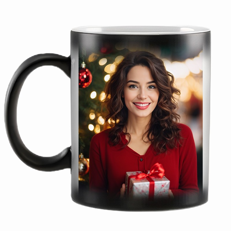 TEMU 1CP, Tasse Magique Thermale avec Photo pour des d'Appariement Parfaits, Cadeau Souvenir et Promotion Corporate