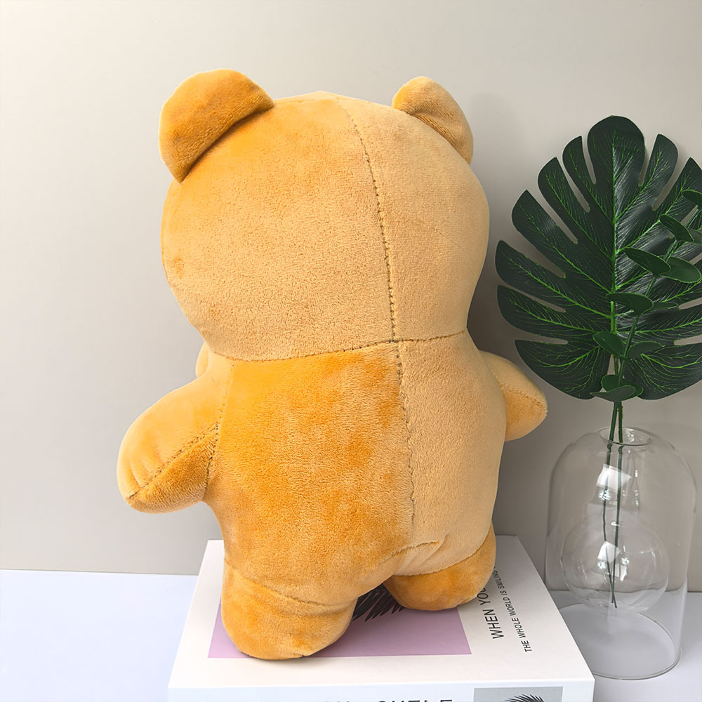 1/2個 かわいい大きな筋肉質な茶色のクマ腹筋ぬいぐるみ クッション