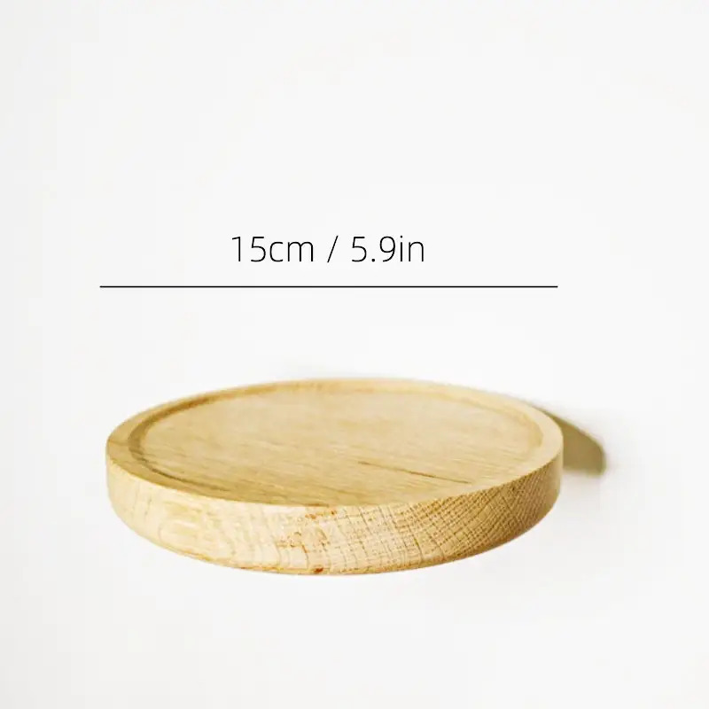 E-shop Runde wandmontierte Ablage im Bohemian-Stil, Wand-Pflanzhalter für Wohnung, Wohnzimmer, TV-Wanddekor Aromatherapie-Kerzenhalter, Holz, für den