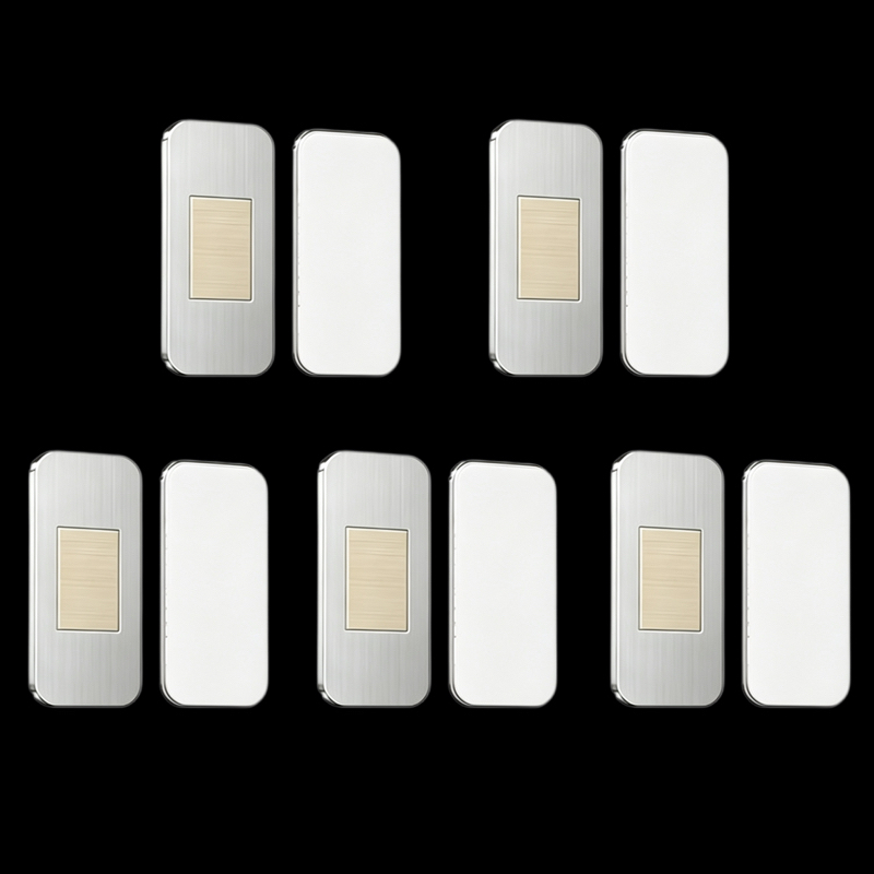 TEMU 10pcs(5 Sets) Of Stainless Steel Ultra-thin Strong Magnetic Cabinet Door Stops, Installed On Kitchen Cabinets, Wardrobes, And Drawers Without