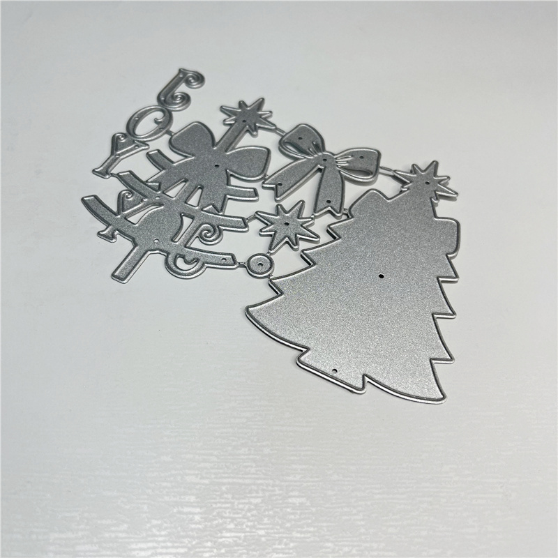 TEMU 1pc Christmas Creative Christmas Tree Joy Winter Metal Cutting Die, Suitable For Scrapbooking Crafts, Diy Embossing Templates, And Making