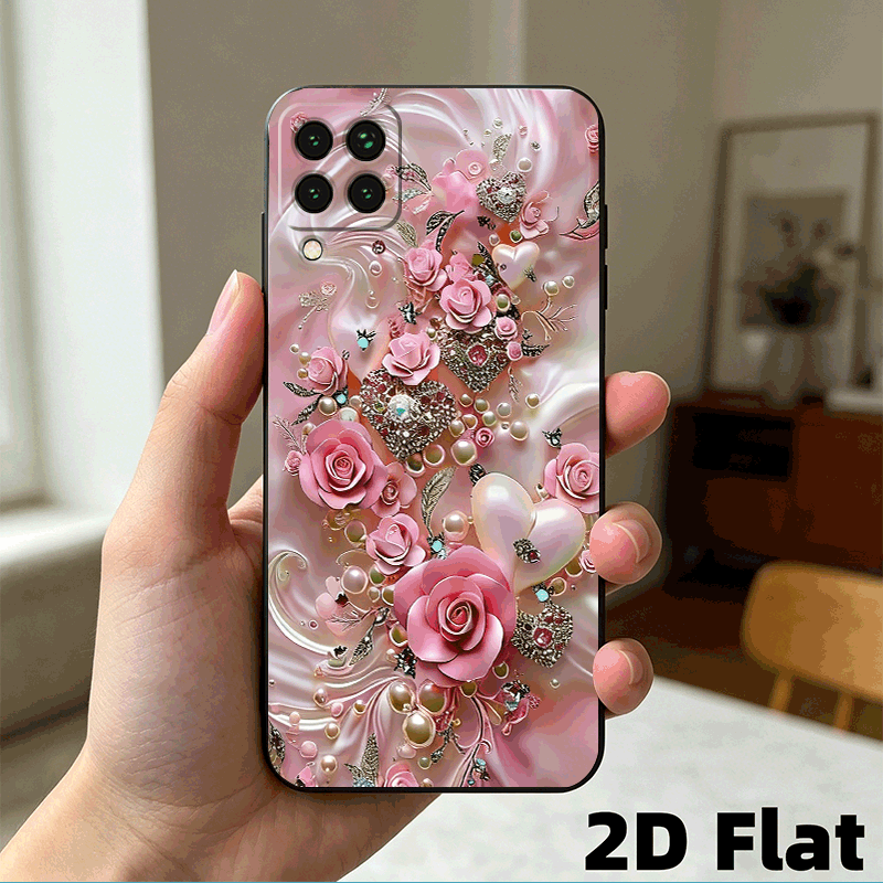 TEMU para teléfono: 2D compatible con for Samsung for Galaxy A12//M12/F12, carcasa a prueba de golpes, rosa, 2D