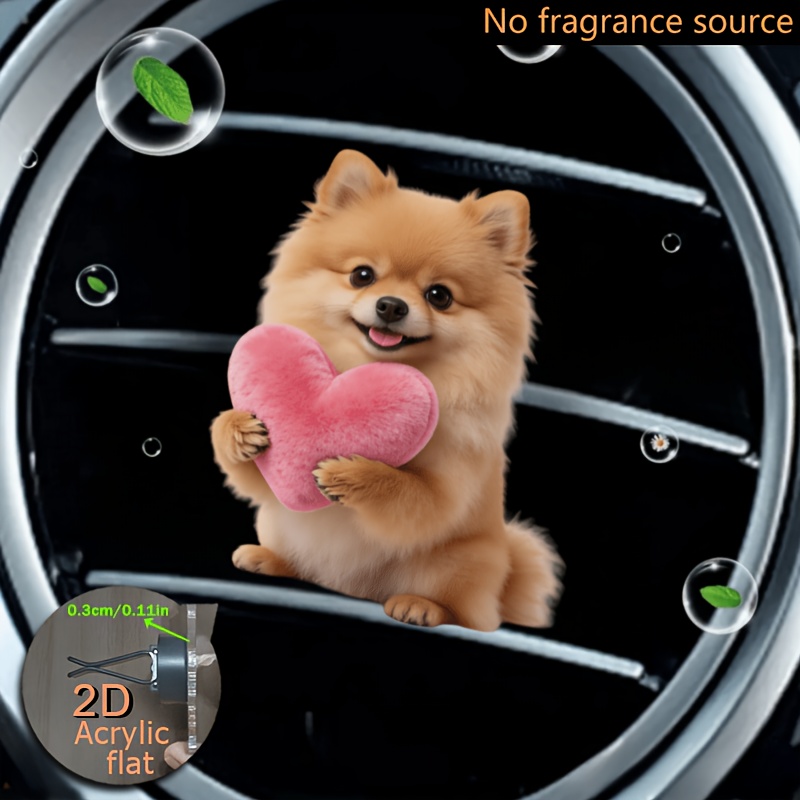 TEMU Profumatore per auto in acrilico 2D piatto 1 pz con cuore, stile , ornamento per auto, senza , fonte di non (aggiungi il da te), profumatore per